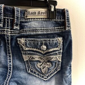 Rock Revival Bermuda shorts from the Buckle. Size 28, medium wash. Worn twice.